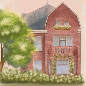 Huis illustratie - illustrator Tilburg Dots & Lines