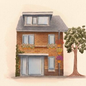 Huis illustratie - waterverf - illustrator Brabant